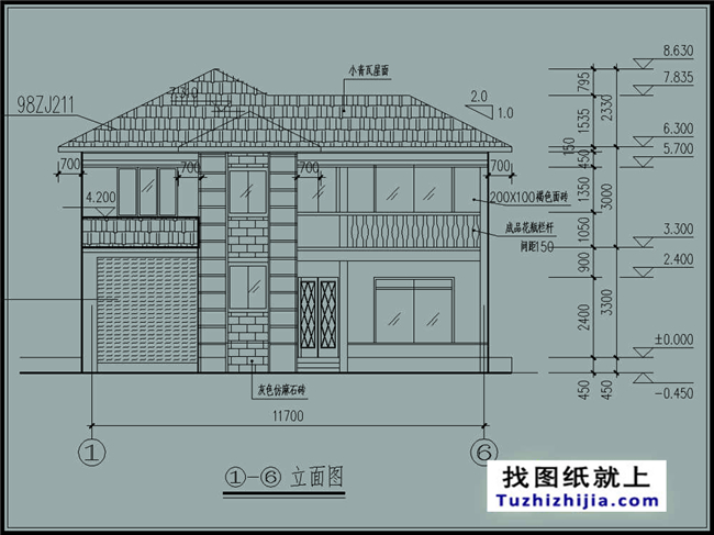 129平方米农村两层别墅图纸及效果图,12X11米