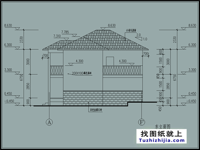 129平方米农村两层别墅图纸及效果图,12X11米