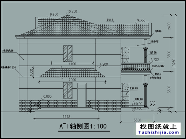 160平方米农村二层别墅设计效果图带CAD建筑图,14x14米