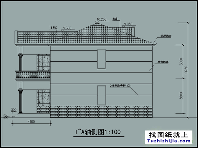 160平方米农村二层别墅设计效果图带CAD建筑图,14x14米