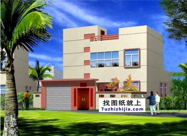 110平方米新农村实用现代的二层建筑设计图纸带外观图,11X10米