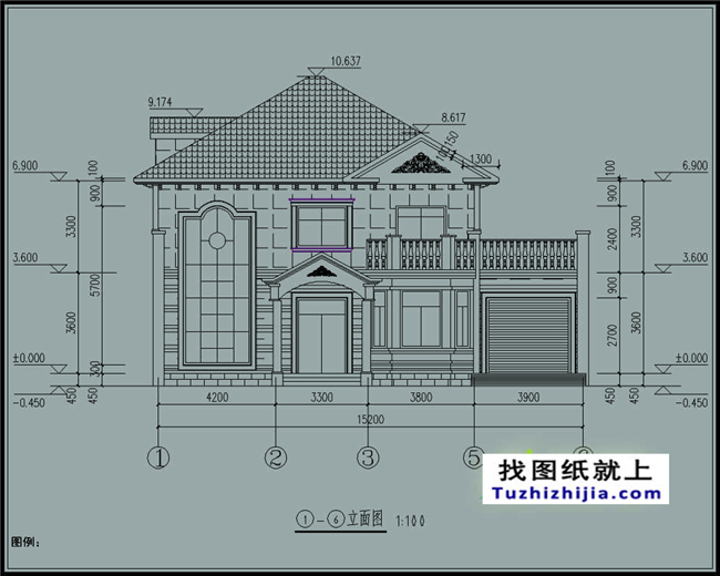 163平方米二层自建别墅设计施工建筑图纸及效果图,15x11米