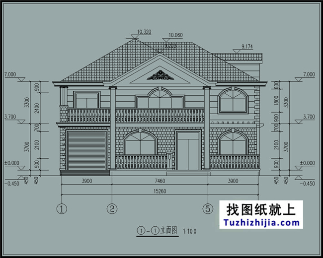 186平方米二层自建别墅设计施工图纸及外观效果图,15x13米
