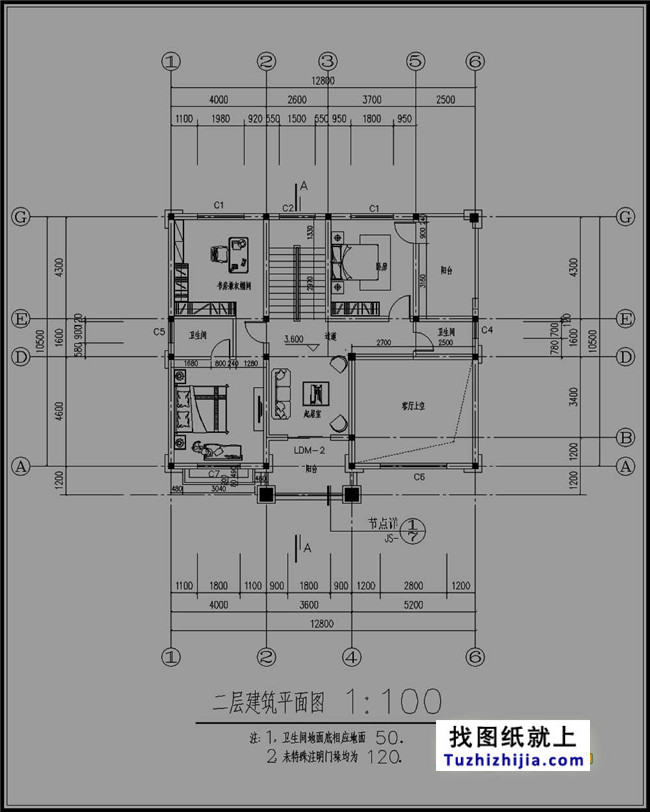 140平方米欧式三层别墅建筑设计图纸