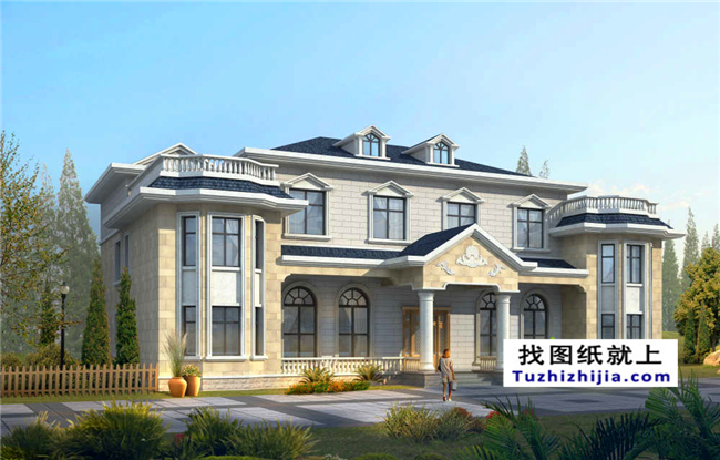 350平方米新农村双拼带阁楼别墅施工设计图纸