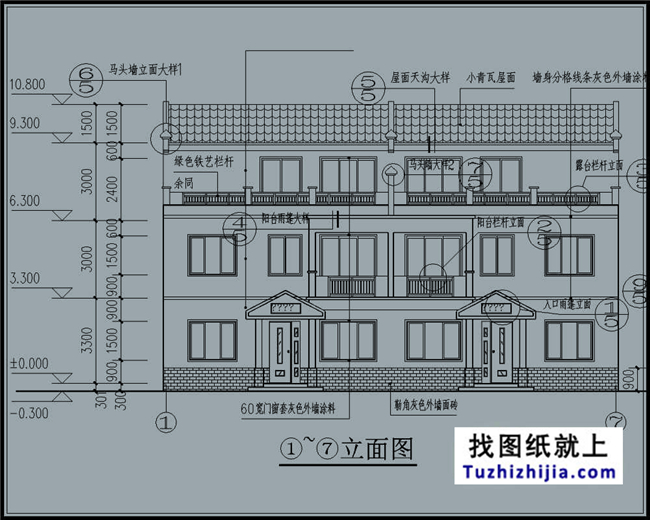 180平方米湖南农村双拼小别墅设计图纸带外观图,17X10米