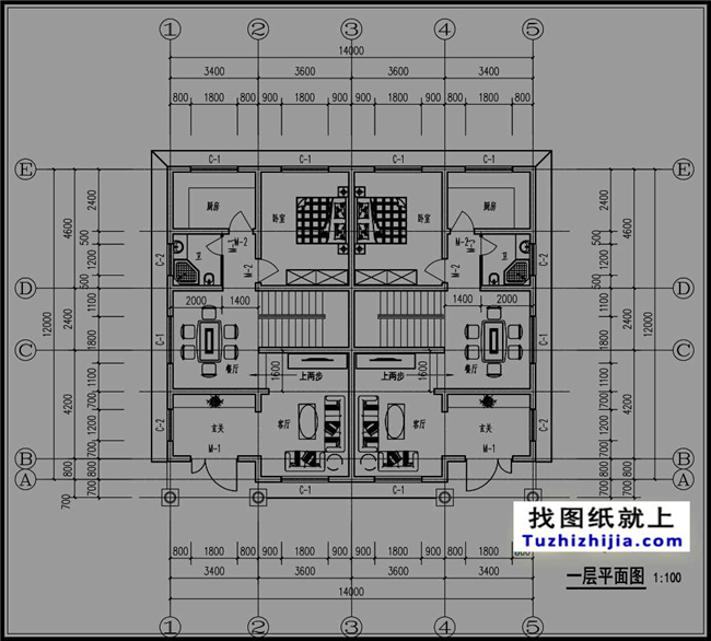 168平方米湖州德清三层双拼农村房屋设计图大全,14x12
