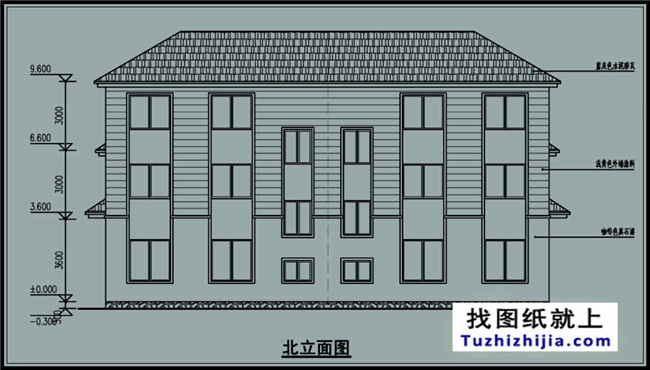 200平方米稳重大气三层双拼别墅建筑设计图纸,19.04米*11.0米