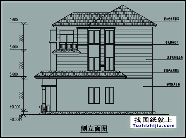 200平方米稳重大气三层双拼别墅建筑设计图纸,19.04米*11.0米