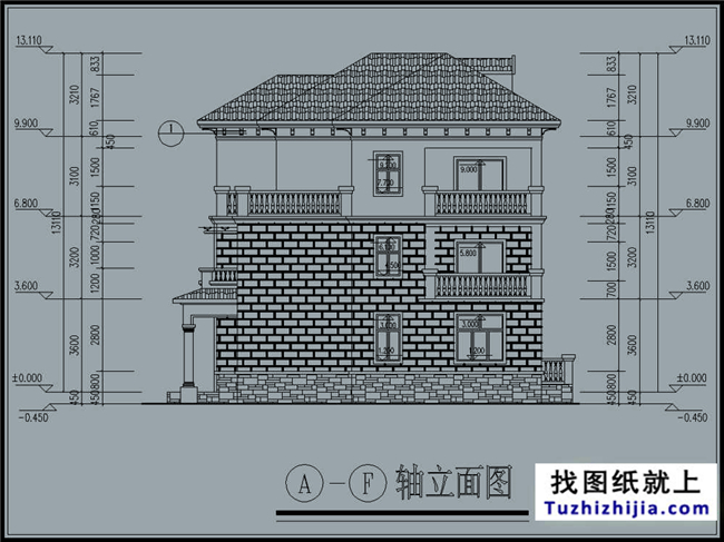 275平方米新农村双拼楼中楼户型别墅设计图纸及效果图,21X14米