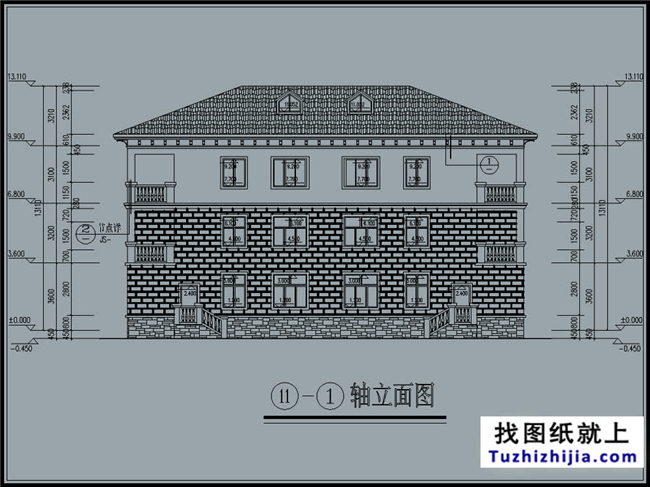 275平方米新农村双拼楼中楼户型别墅设计图纸及效果图,21X14米