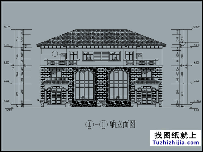 275平方米新农村双拼楼中楼户型别墅设计图纸