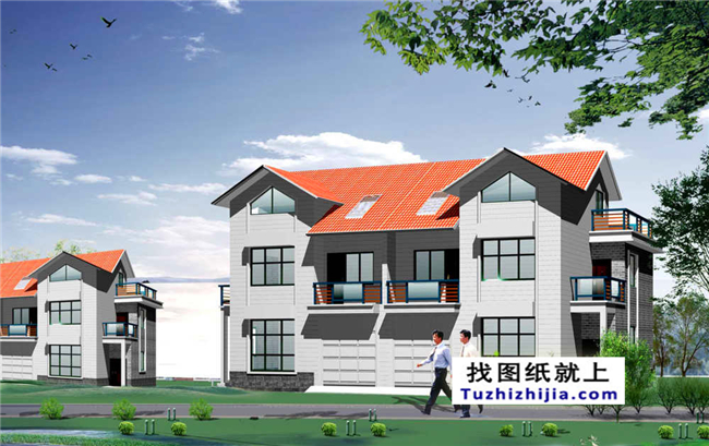 210平方米新农村三层双拼全套房屋施工设计图