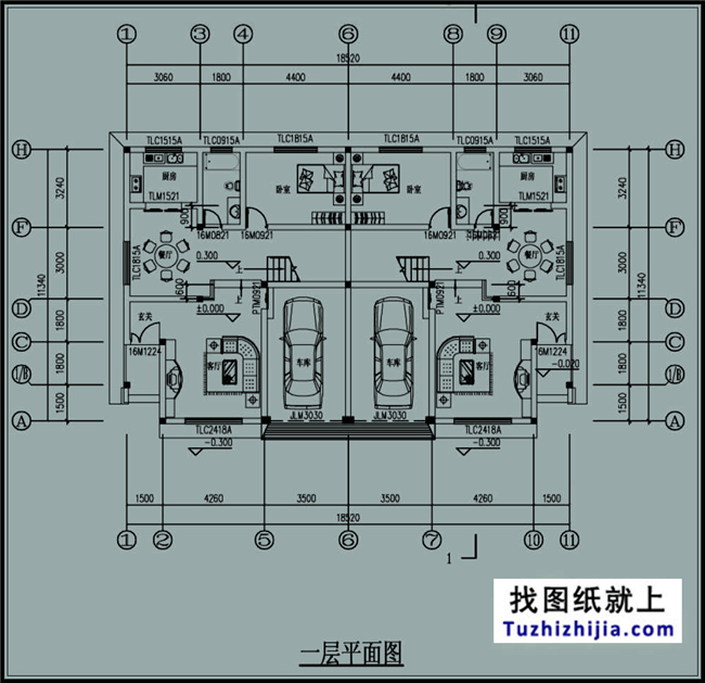 210平方米新农村三层双拼全套房屋施工设计图纸带效果