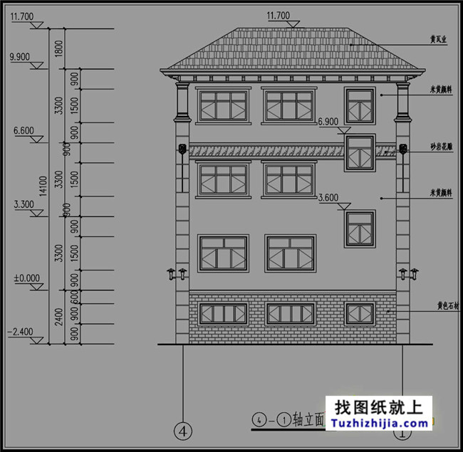 100平方米自建三层半别墅设计图纸