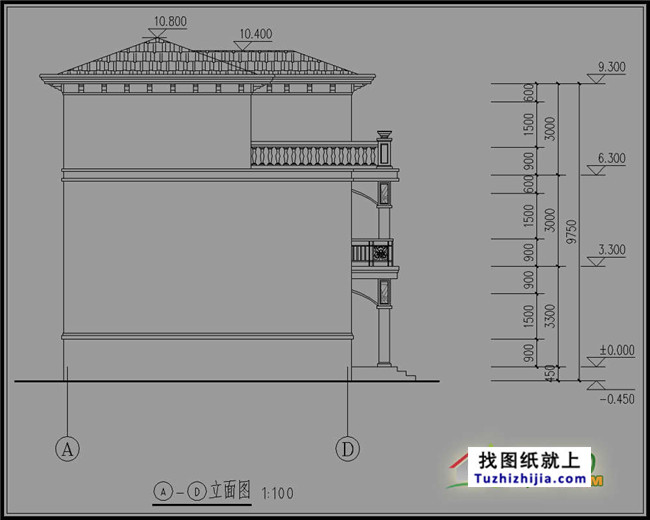 最新三层农村别墅设计图纸