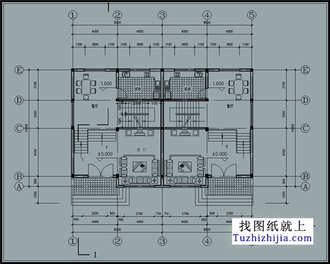 160平方米新农村实用的三层双拼纸,1610米