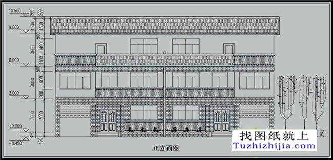 200平方米农村兄弟合建实用三层CAD设计图纸带外观,20x10米