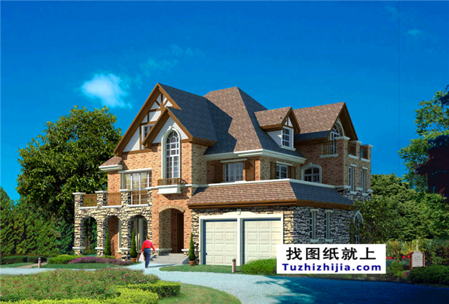 200平方米三层豪华欧式别墅房屋设计CAD图纸,16X15米