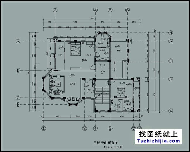 250平方米广东新农村三层房屋设计图纸带外观