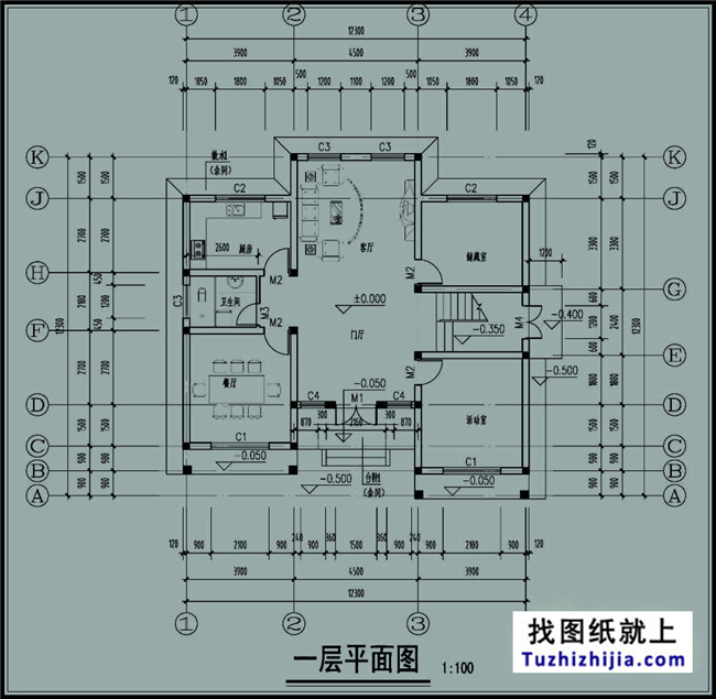 125平方米三层新农村房屋建筑施工设计图带外观图