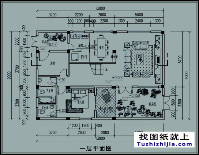 120平方米徽派风格三层别墅CAD设计图纸带效果图,13X9米