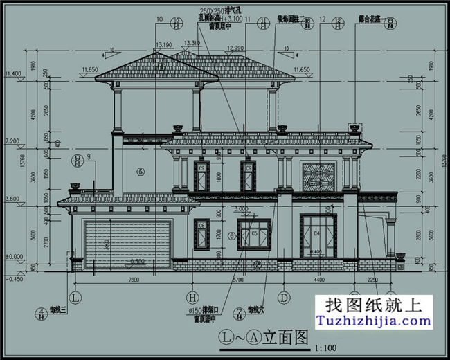 260平方米三层豪华别墅v世家施工图世家别墅图长沙纸带外观共和图片