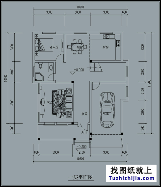 110平方米三层自建别墅设计建筑图纸及效果图11x11米
