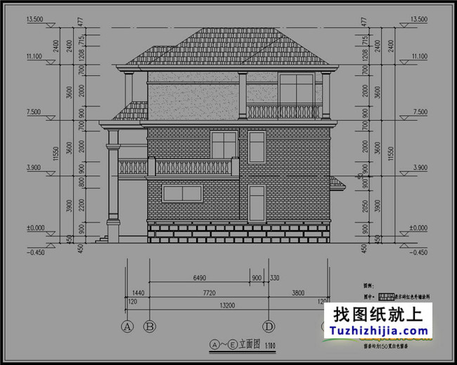 225平方米新农村三层别墅设计图及效果图