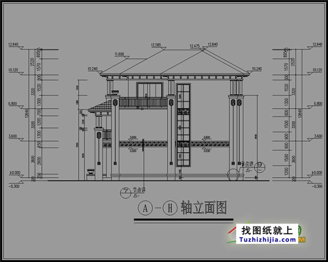 高端农村三层欧式房屋设计图纸