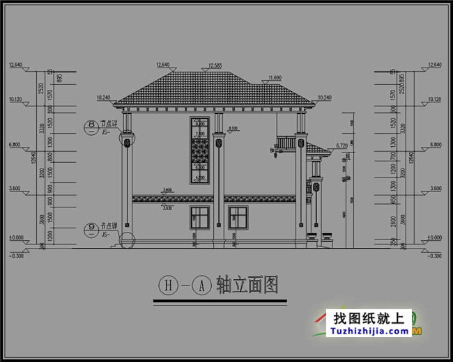 高端农村三层欧式房屋设计图纸