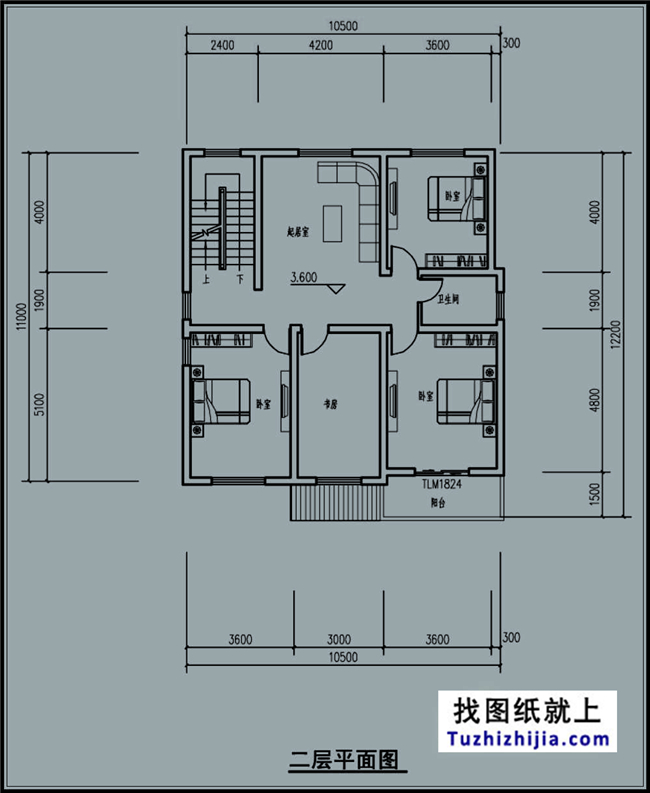 120平方米福建带车库的新农村三层自建别墅设计图11x11米
