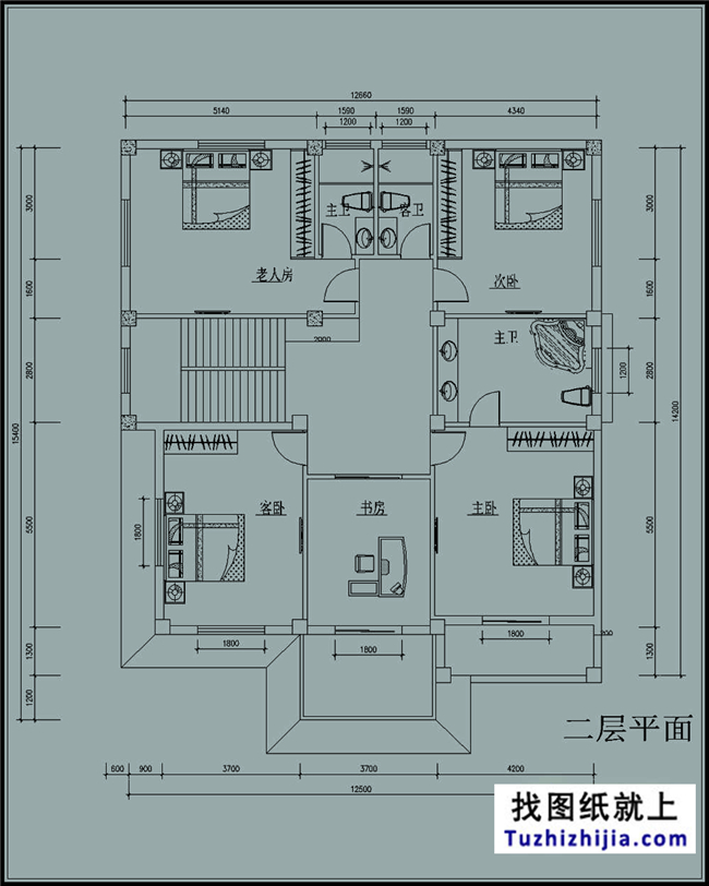 180平方米三层别墅户型设计图纸及效果图，13x16米