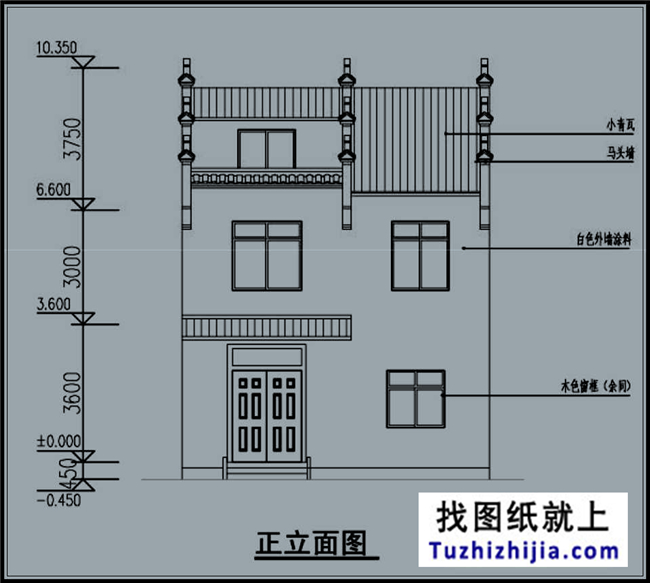 5万内新风格农村徽派三层自建图纸设计图8X1乡洛龙区v风格别墅李楼图片