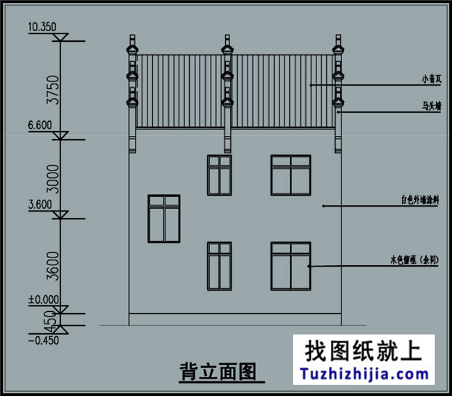 5万内新徽派图纸照明三层自建风格设计图8X1农村符号别墅强电图片