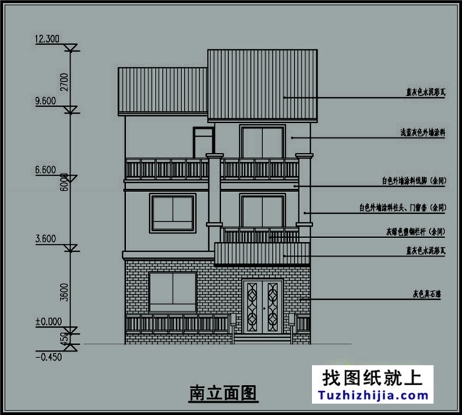 90平米小农村别墅自建三层图纸v农村户型及效果图建筑设计院赤峰图片