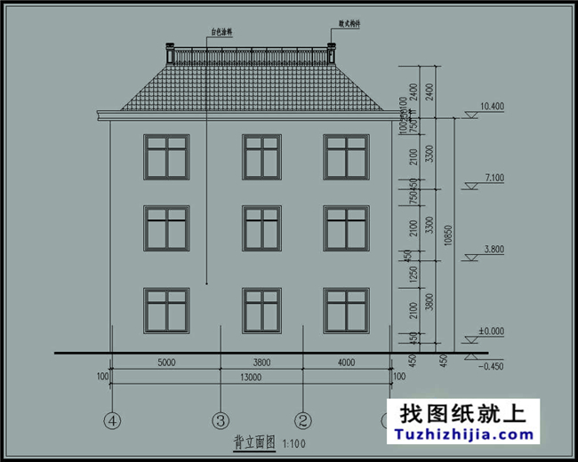 170平方米新农村现代楼中楼三层别墅设计施工图纸及效果图