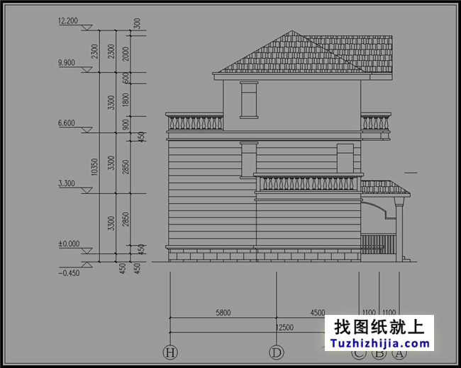 预算30万左右的新农村三层房屋设计图推荐