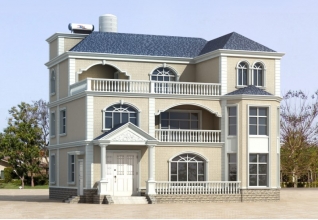 现代三层农村房屋纸及效果图,带cad建筑图