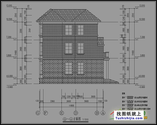欧式豪华三层别墅设计图纸,含外观效果图+施工图