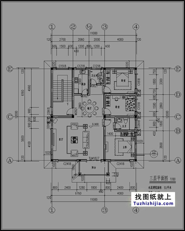 130平新农村三层房屋设计图纸,预算30万以内,盖房推荐