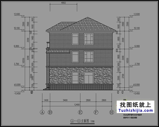自建三层小洋楼设计图纸,含效果图,带车库