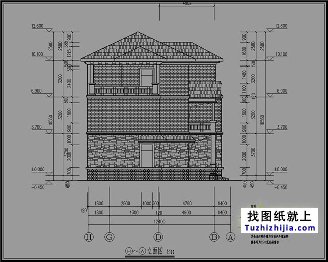 自建三层小洋楼设计图纸,含效果图,带车库
