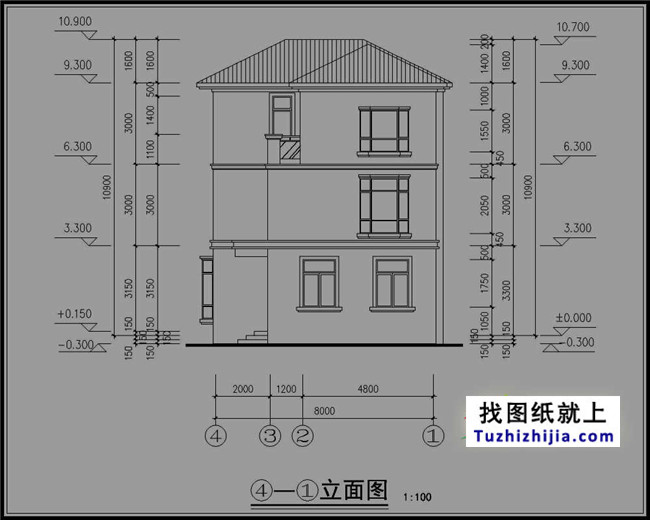 小户型三层别墅设计图纸,适合新农村自建