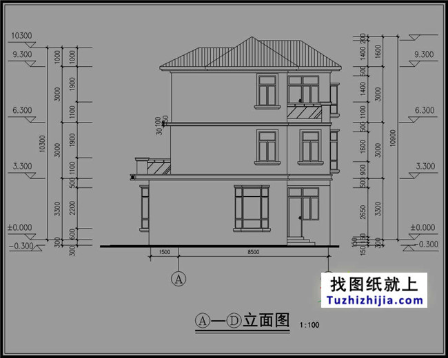 小户型三层别墅设计图纸,适合新农村自建