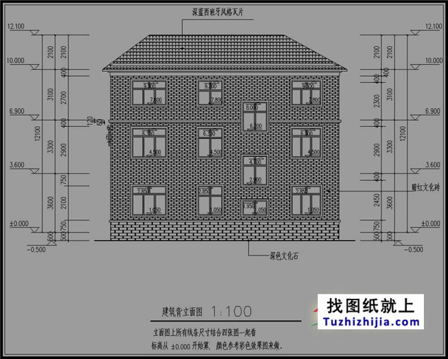浙江新农村三层房屋设计图纸,农村住宅设计图集