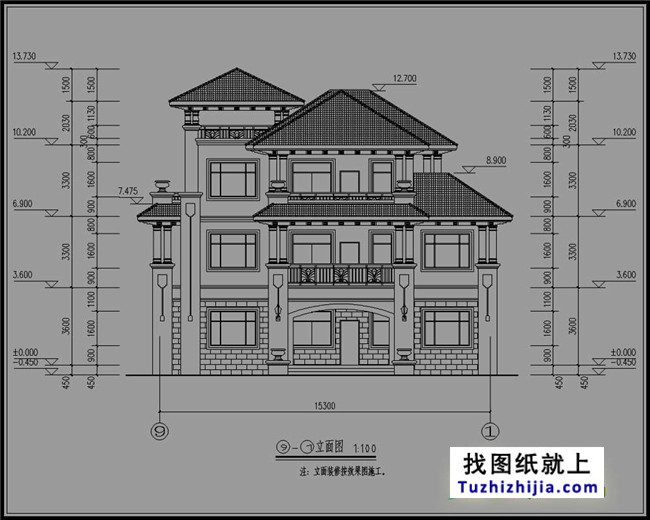 带地下室三层新农村房屋设计图纸