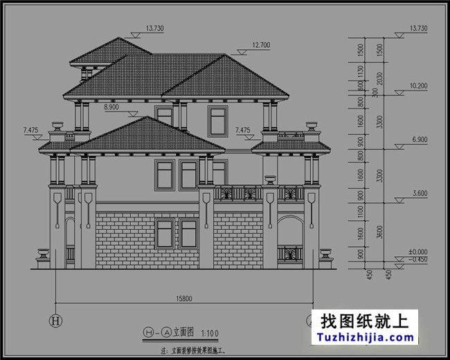 带地下室三层新农村房屋设计图纸