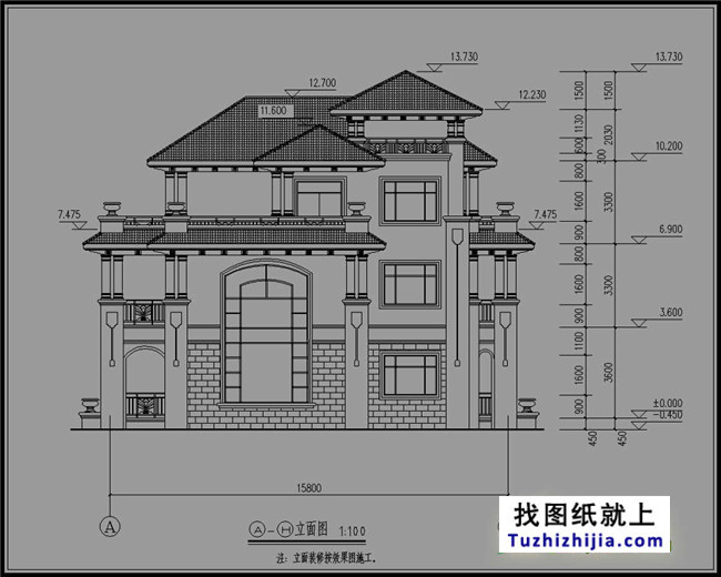 带地下室三层新农村房屋设计图纸