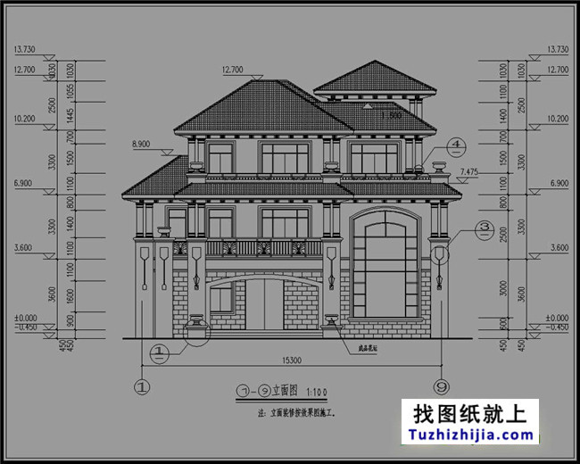 带地下室三层新农村房屋设计图纸
